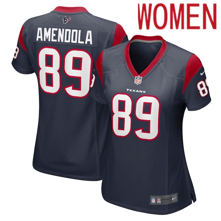 Women Houston Texans #89 Danny Amendola Nike Navy Game NFL Jersey